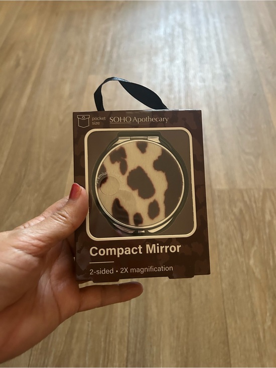 Other - Brown Cowhide Compact Mirror